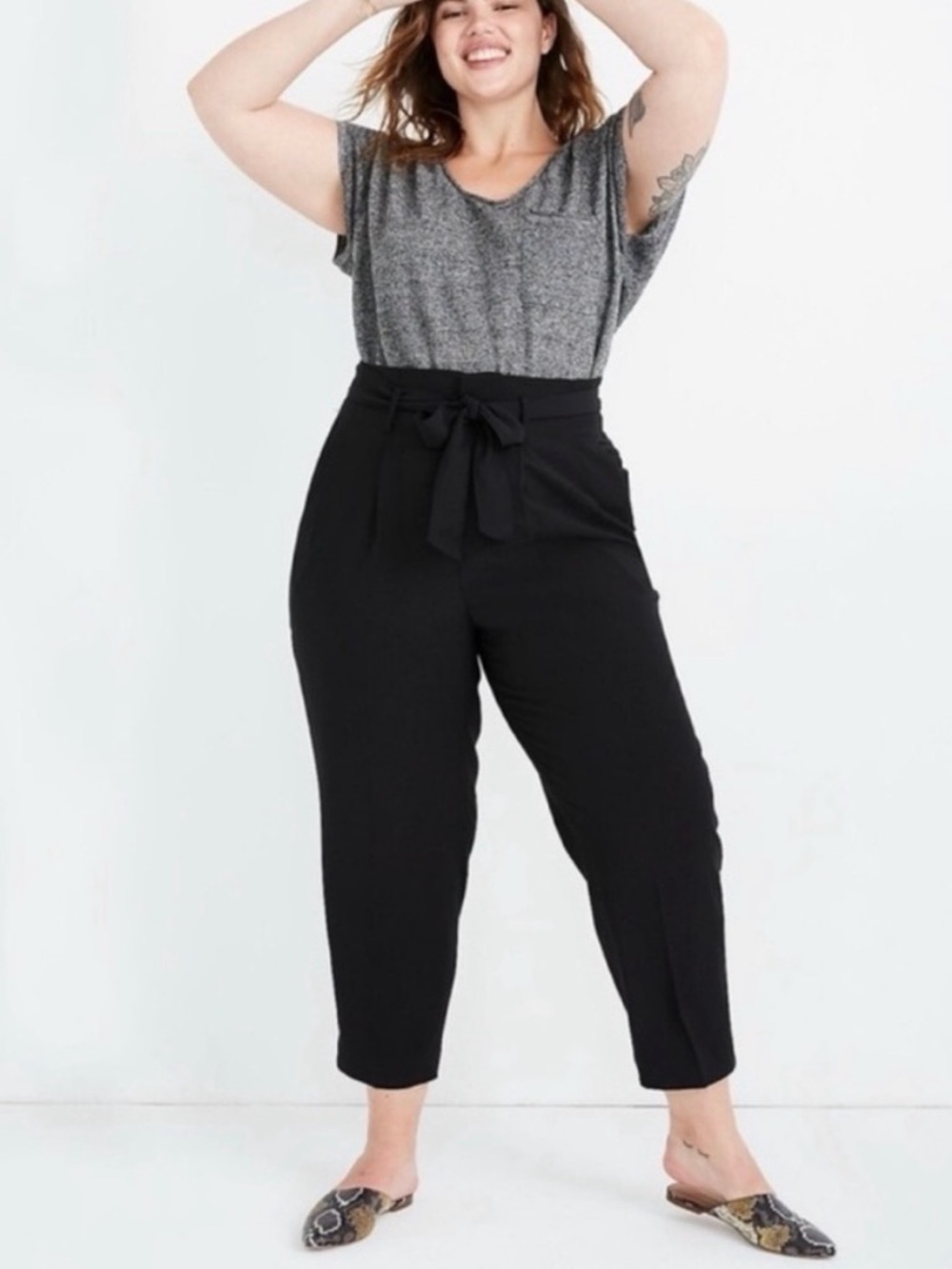 Madewell Drapey Paperbag Pants Trousers Minimalist Old Monet Capsule Black
18